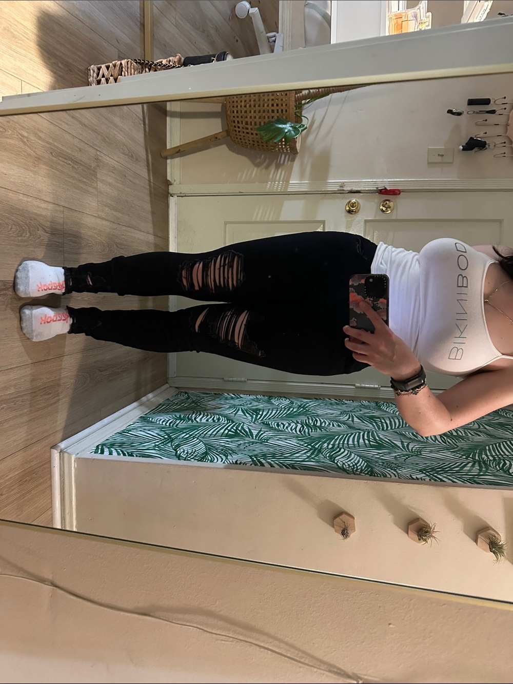 Jed North Black Distressed High-Waist Skinny Jeans